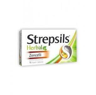 Strepsils Herbal Ginger Throat Lozenges: Fast Sore Throat Relief & Cough Suppressant - Natural & Soothing, 16 Count by Beauty Care Bag
