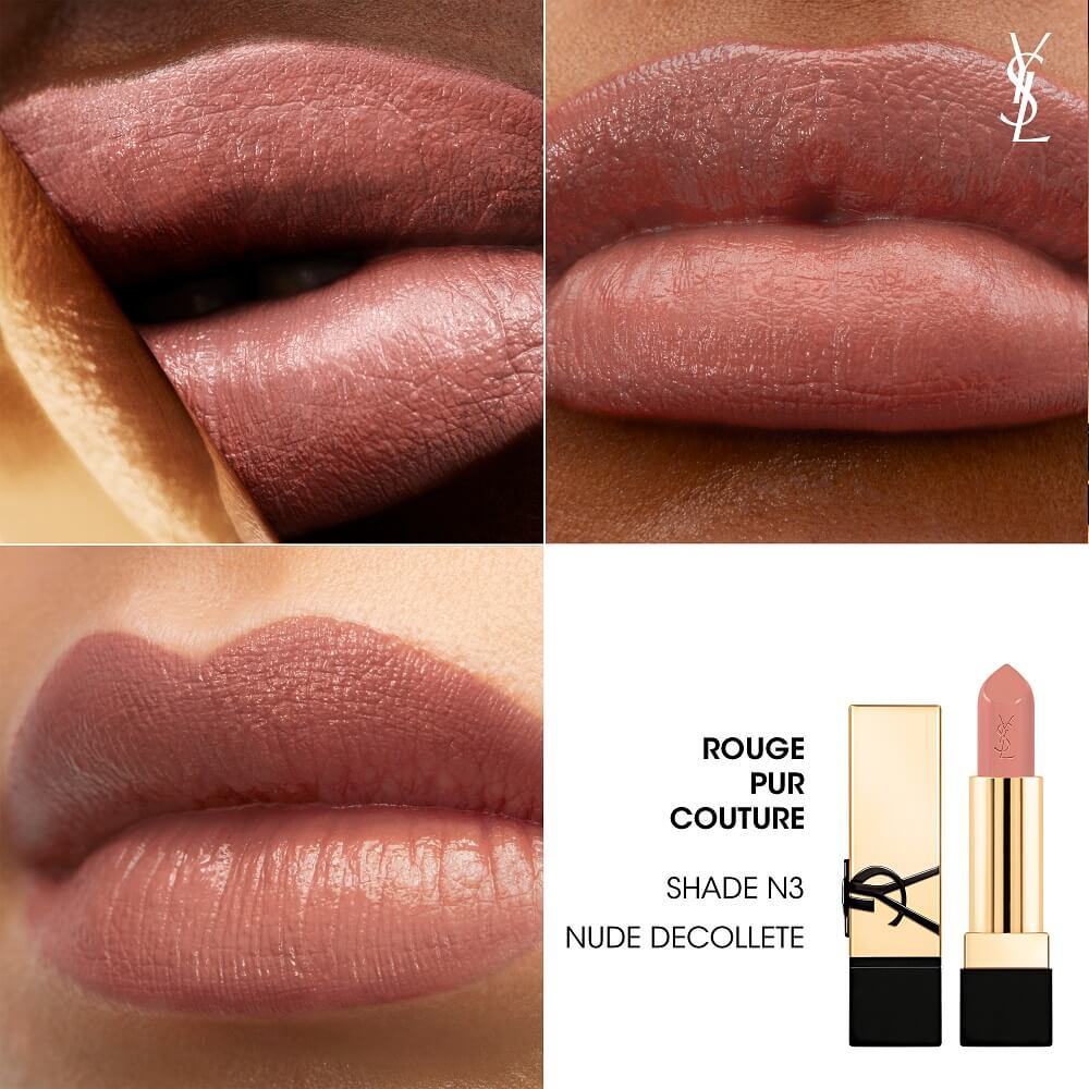 YSL Rouge Pur Couture Lipstick N3 Velvet Finish Lip Color by Beauty Care Bag