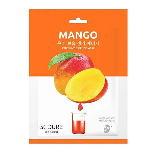 5C Cure: Strawberry Radiance Facial Sheet Mask - Hydrating, Brightening, Vitamin Enriched Korean Beauty, Restore Elasticity by Beauty Care Bag