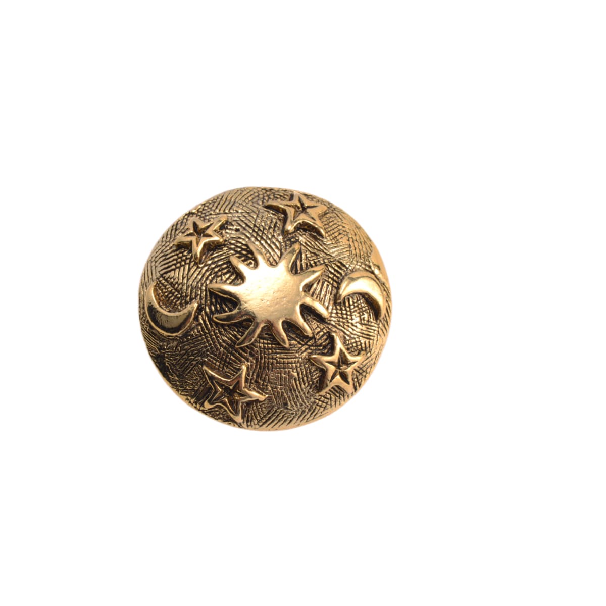 Antique Gold Pewter Celestial Button - Moon Sun Stars Design 20mm by Continental Bead Suppliers
