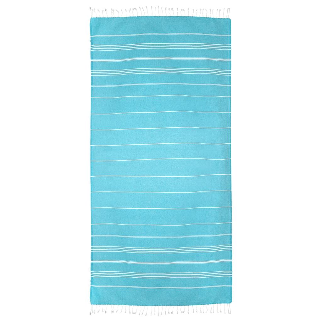 Eklips Turquoise Flat Striped Pestemal Towel by Beauty Care Bag