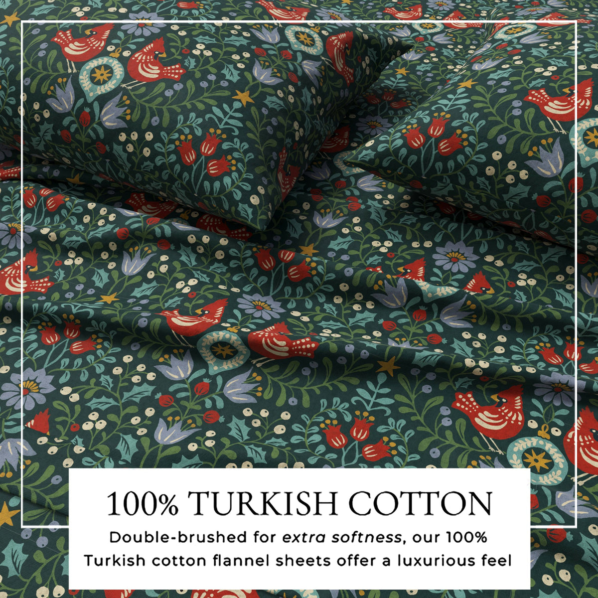Turkish Cotton Flannel Sheet Set - Elevated Holiday Collection by Great Bay Home
