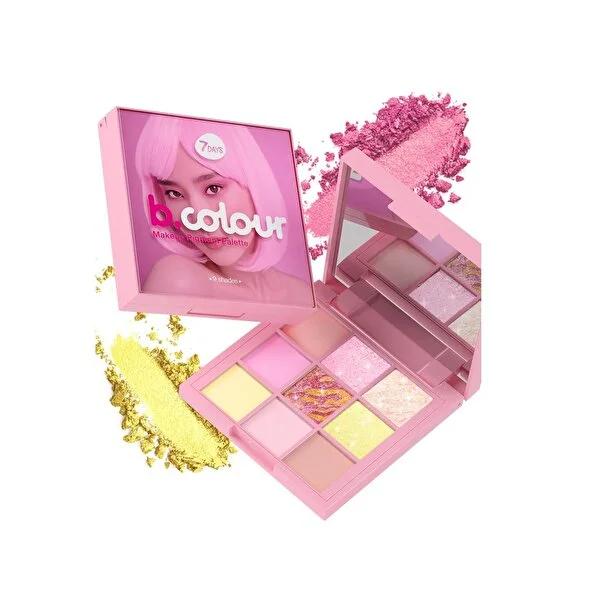 7Days B.Colour Bubblegum eyeshadow palette with 9 pink and purple shades