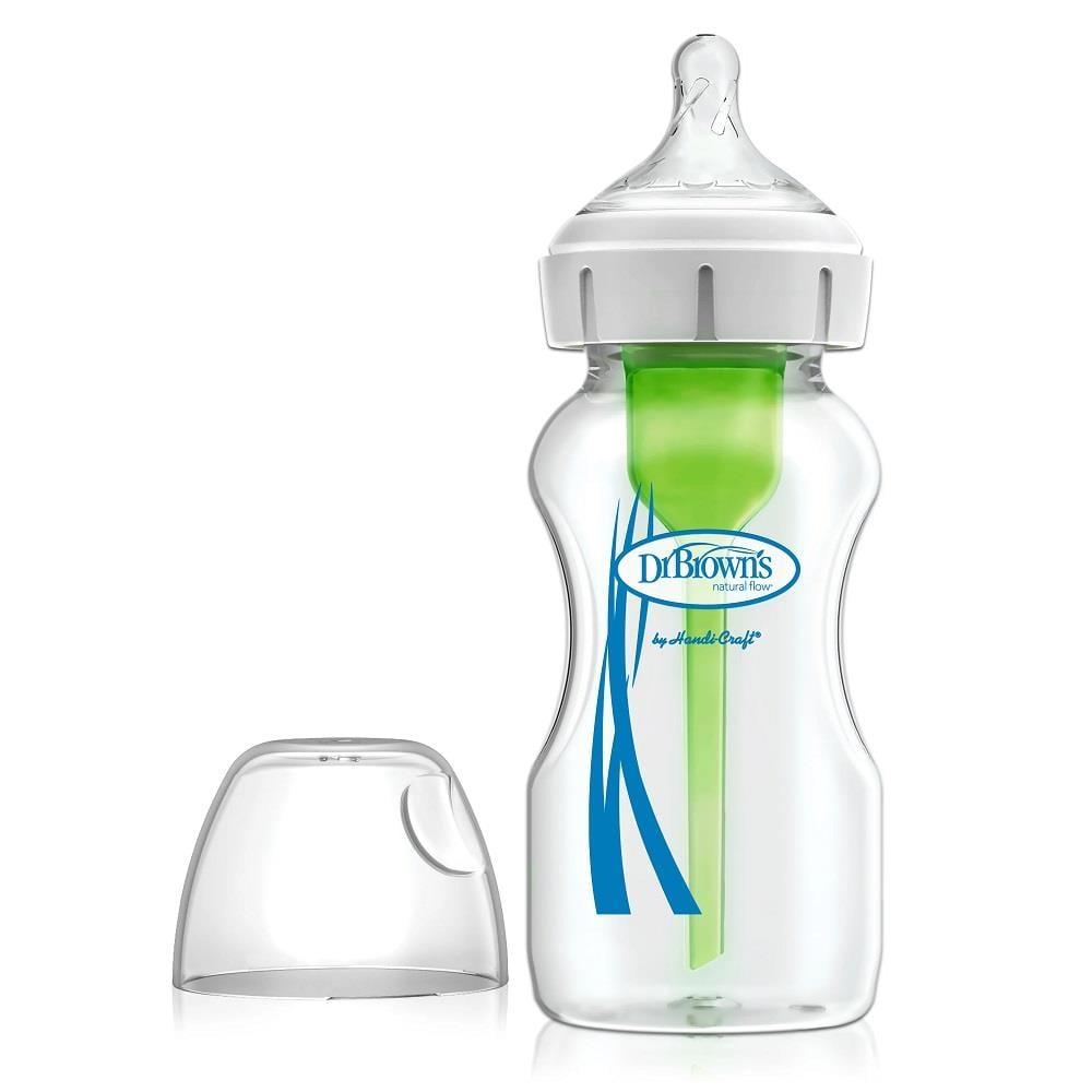 Dr. Brown's Glass Baby Bottle - Anti-Colic, BPA-Free, 9.14 fl oz - Borosilicate Glass, Soft Silicone Nipple by Beauty Care Bag
