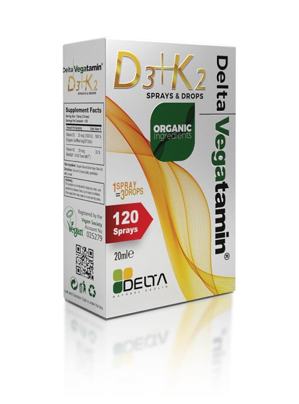 Delta Vitamin D3+K2 Spray: Natural Plant-Based D3 & VitaMK7 K2 for Bone Health & Vegan Supplementation by Beauty Care Bag