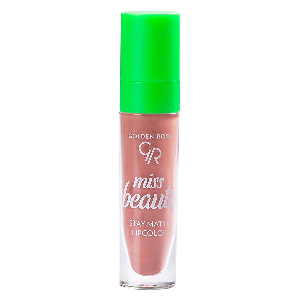 Golden Rose Miss Beauty Stay Matte Lipcolor: Long Lasting, Non-Drying, Intense Color Lipstick - Warm Kiss Shade by Beauty Care Bag