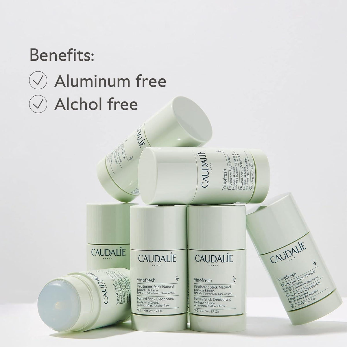 Caudalie Vinofresh Natural Deodorant Stick - Effective, Chemical-Free, 50g by Beauty Care Bag