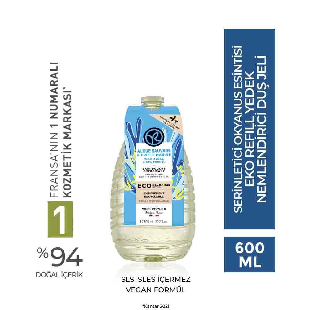 Ekol - Ocean Breeze Shower Gel with Refillable Eco-Friendly Packaging - Gentle on Skin, 20.29 fl oz by Beauty Care Bag