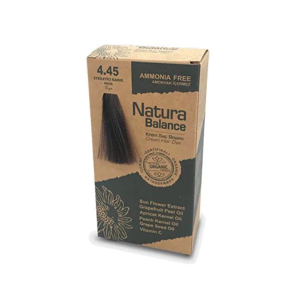 Natura Balance Coffee Brown Hair Dye 4.45 - Ammonia Free Cream Formula for Natural-Looking Color at Home by Beauty Care Bag