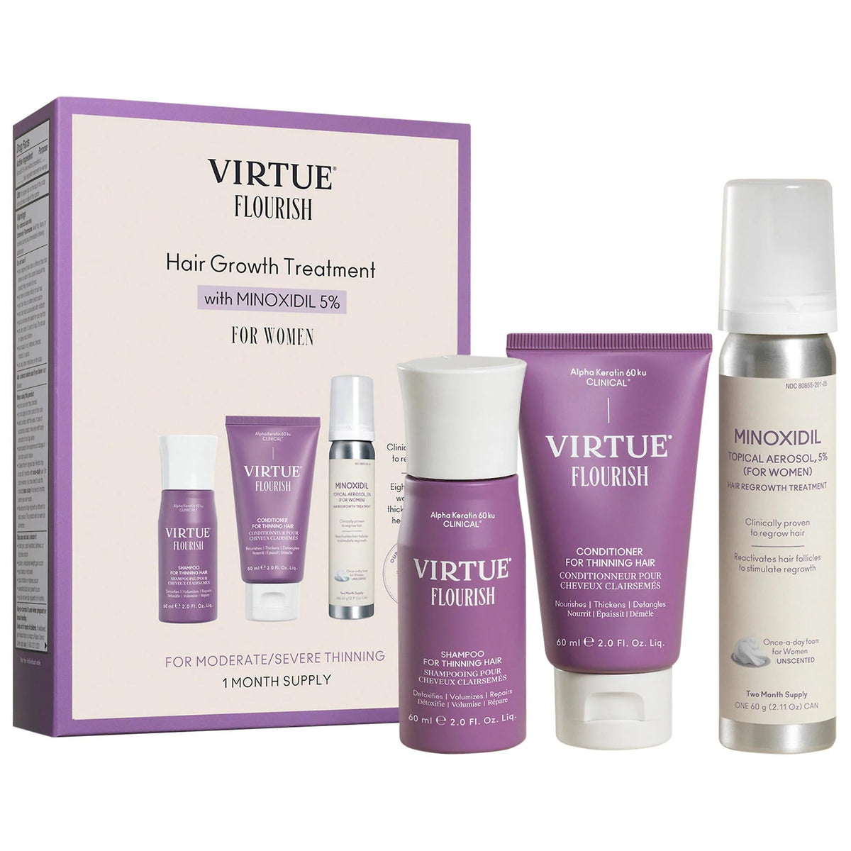 Flourish Hair Care Set with Minoxidil - Vegan & Cruelty-Free by Beauty Care Bag