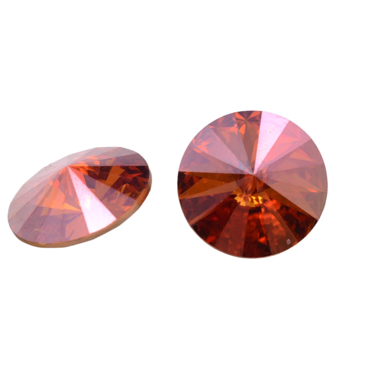 Swarovski Crystal 1122 Rivoli Orange 16mm - Round Faceted Crystal by Continental Bead Suppliers