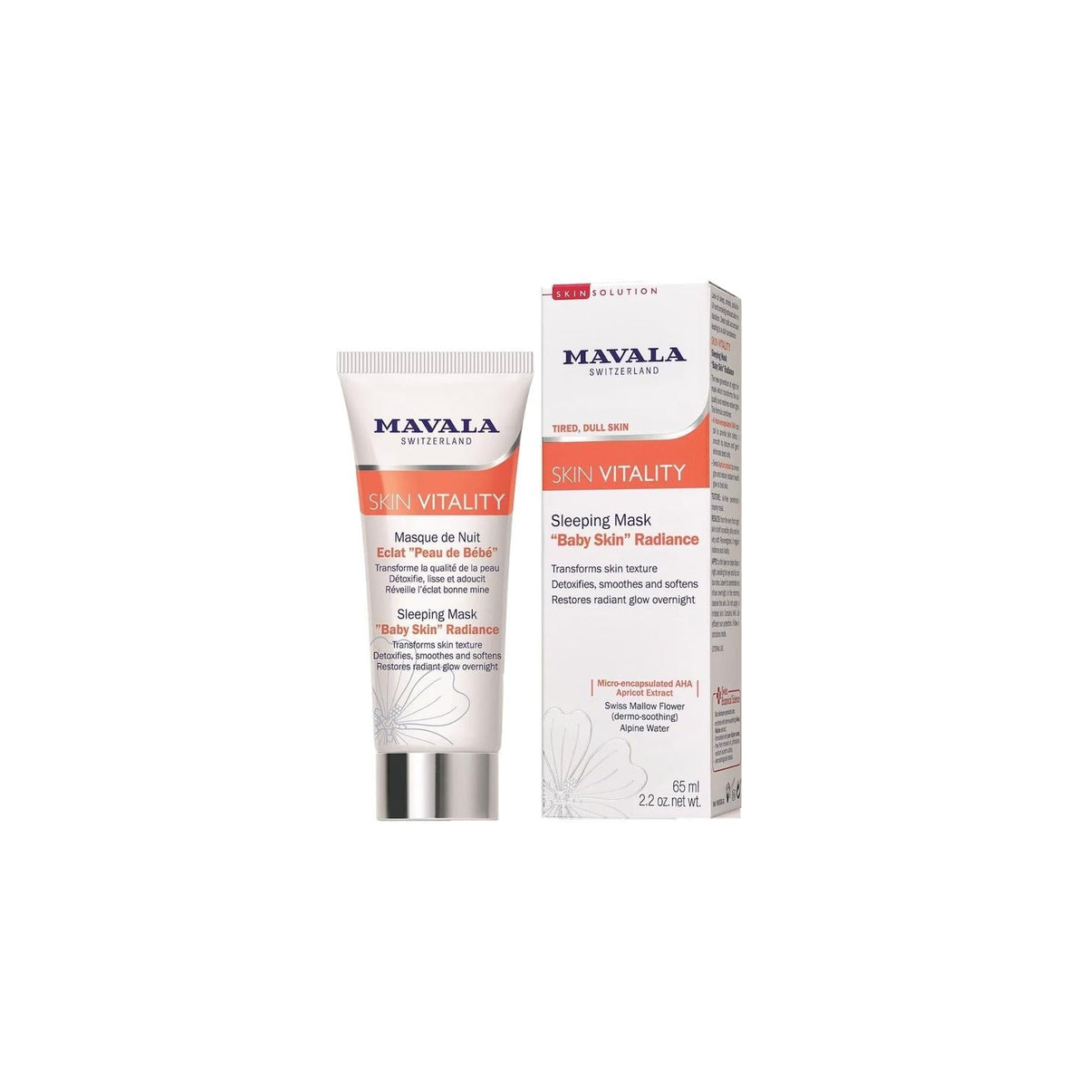 Mavala Skin Vitality Baby Skin Radiance Sleeping Mask - 65 ml Overnight Skincare by Beauty Care Bag