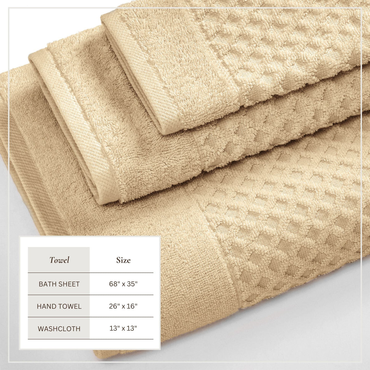 Cotton Diamond Waffle Weave Bath Towel Set - Grayson Collection by Great Bay Home