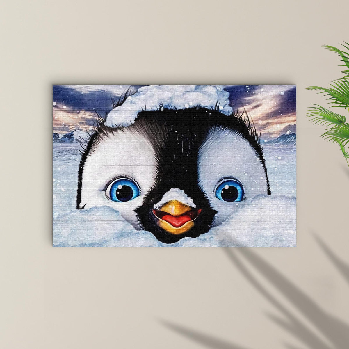 Penguin Peekaboo Painting Canvas Wall Art by Tailored Canvases