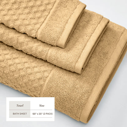 Cotton Diamond Waffle Weave Bath Towel Set - Grayson Collection by Great Bay Home