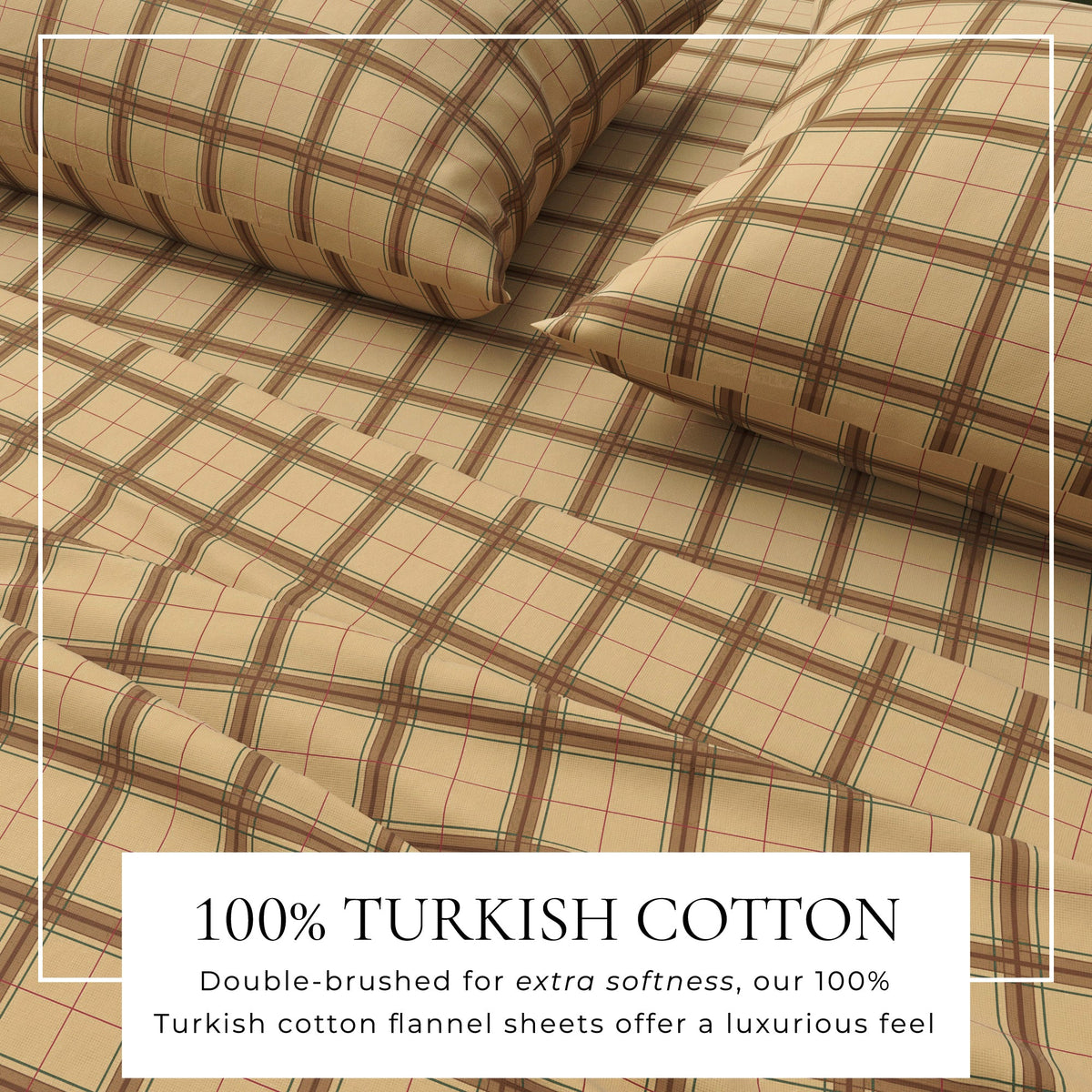Turkish Cotton Flannel Sheet Set - Plaid & Stripe Collection by Great Bay Home