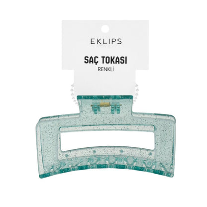 Eklips Rectangular Claw Clip Glittery Green Hair Accessory by Beauty Care Bag