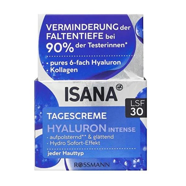 Isana Hyaluron Intense SPF 30 Day Cream: Anti-Aging Hydrating Face Moisturizer - Wrinkle Reduction & Sun Protection for All Skin Types by Beauty Care Bag
